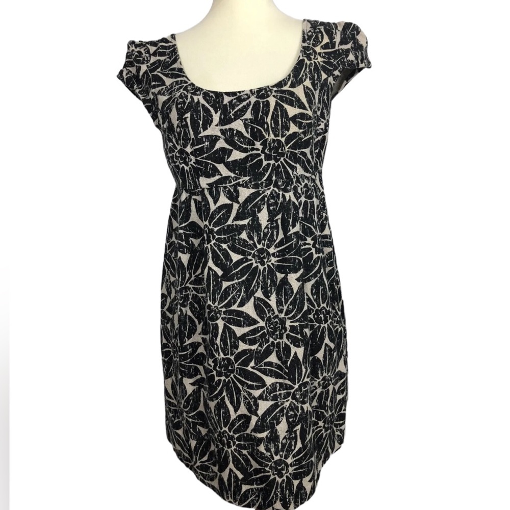 NWT Michael Kors Linen Floral Empire Waist Babydoll Dress
